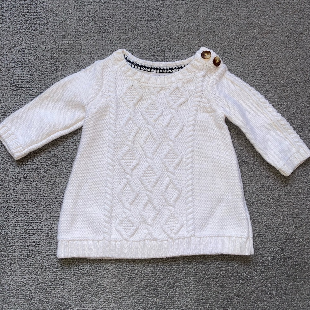 Carter’s baby girl cable knit sweater dress size 3 Months